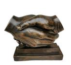 Beeldje, The handshake - 26 cm - Brons, Antiek en Kunst, Curiosa en Brocante
