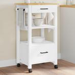 vidaXL Keukentrolley MONZA 48x40x90 cm massief grenenhout, Huis en Inrichting, Keuken | Keukenbenodigdheden, Verzenden, Nieuw