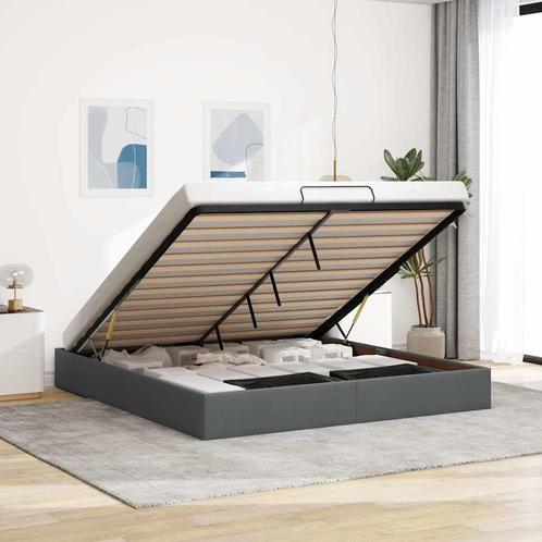 vidaXL Bedframe zonder matras 200x200 cm stof donkergrijs, Huis en Inrichting, Slaapkamer | Bedden, Nieuw, Verzenden