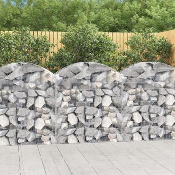 vidaXL Schanskorf gewelfd 100x50x100/120 cm gegalvaniseerd, Tuin en Terras, Bloempotten, Verzenden, Nieuw