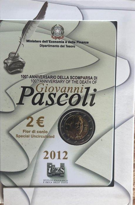 Italie. 2 Euro 2012/2014 Giovanni Pascoli + Carabinieri, Postzegels en Munten, Munten | Europa | Euromunten