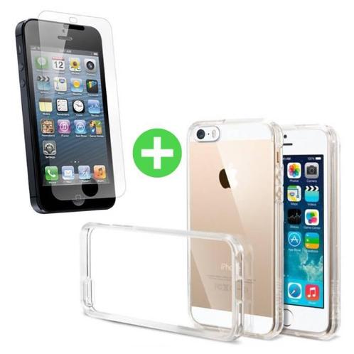 iPhone SE (2016) Transparant TPU Hoesje + Screen Protector, Telecommunicatie, Mobiele telefoons | Hoesjes en Screenprotectors | Overige merken