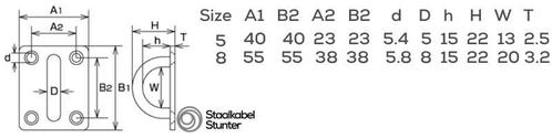 Verzinkte Oogplaat Vierkant 8mm | 55x55mm, Tuin en Terras, Overige Tuin en Terras, Verzenden