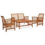 vidaXL 4-delige Loungeset massief acaciahout, Verzenden, Nieuw, Loungeset