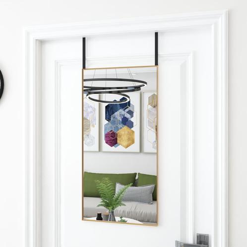 vidaXL Deurspiegel 40x80 cm glas en aluminium goudkleurig, Maison & Meubles, Accessoires pour la Maison | Miroirs, Envoi