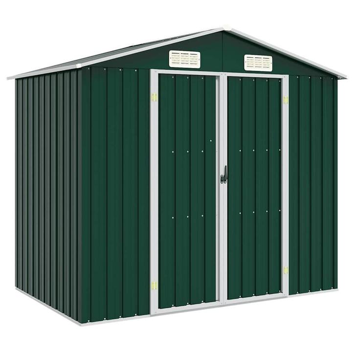 vidaXL Tuinschuur 205x129x183 cm gegalvaniseerd staal groen, Tuin en Terras, Tuinhuizen, Nieuw, Verzenden