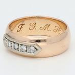 Ring - 14 karaat Roségoud, Witgoud Diamant (Natuurlijk), Nieuw