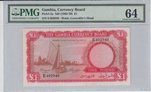 Gambia P 2 1 Pound Nd1965-70 Pmg 64, Timbres & Monnaies, Billets de banque | Europe | Billets non-euro, Envoi