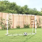 vidaXL Voetbalrebounder 184x61x123 cm staal en PE wit en, Sport en Fitness, Voetbal, Verzenden, Nieuw