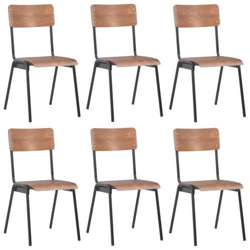 vidaXL Eetkamerstoelen 6 st multiplex bruin, Huis en Inrichting, Stoelen, Nieuw, Verzenden