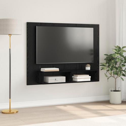 vidaXL Wand TV Kast Zwart eikenhout 120 x 23.5 x 90 cm, Huis en Inrichting, Kasten |Televisiemeubels, Nieuw, Verzenden