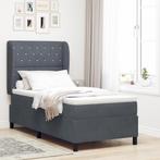 vidaXL Boxspring Bed met Matras Donkergrijs 90x190 cm, Huis en Inrichting, Slaapkamer | Bedden, Verzenden, Nieuw