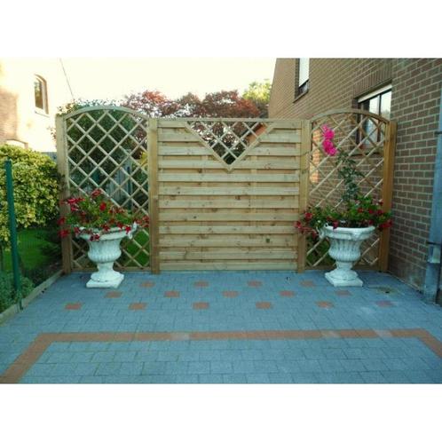 Tuinscherm in hout - economyscherm type extra zwaar met, Tuin en Terras, Tuinschermen, Nieuw