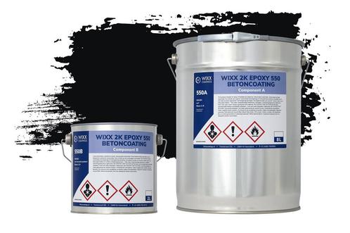 Wixx 2K Epoxy 550 Betonverf RAL 9005 | Gitzwart 10L, Doe-het-zelf en Bouw, Verf, Beits en Lak, Nieuw, Verzenden