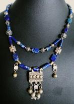 lapis lazuli, zilver, verzilverd metaal - Halsketting -