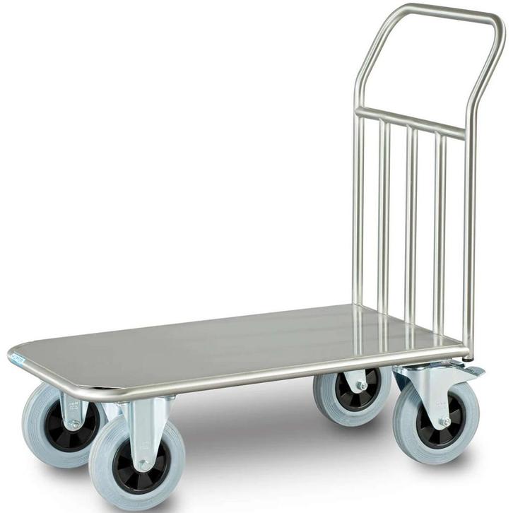 Platformwagen | RVS | Max. 500kg | Wielen (Geremd) +, Zakelijke goederen, Horeca | Keukenapparatuur, Nieuw in verpakking, Verzenden