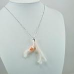 Koraal - Zilver - Ketting met hanger - ROZE/WIT KORALL, Nieuw