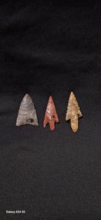 Neolithisch Vuursteen verzameling 3-punt pijlpunt Biface, Antiek en Kunst