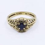 Ring - 18 karaat Geel goud - 0.29ct. tw. Saffier - Diamant, Nieuw