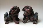 Pair of well-carved Buddhist lions - Tropisch hout - China -