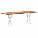 vidaXL Eettafel rechthoekig 220x80x74 cm massief eikenhout, Huis en Inrichting, Tafels | Eettafels, Verzenden, Nieuw