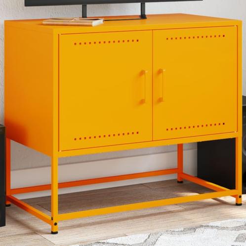 vidaXL Meuble TV jaune moutarde 68,5x39x60,5 cm acier, Maison & Meubles, Armoires | Mobilier de télévision, Neuf, Envoi