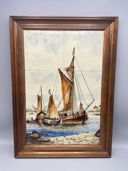 Carreau - Delfts Tegelplateau - 1950-1970 - Tableau, Antiek en Kunst, Antiek | Glaswerk en Kristal