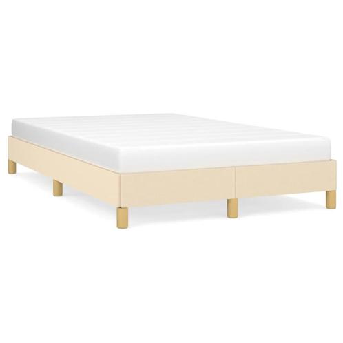 vidaXL Cadre de lit crème 120x190 cm tissu, Maison & Meubles, Chambre à coucher | Lits, Neuf, Envoi