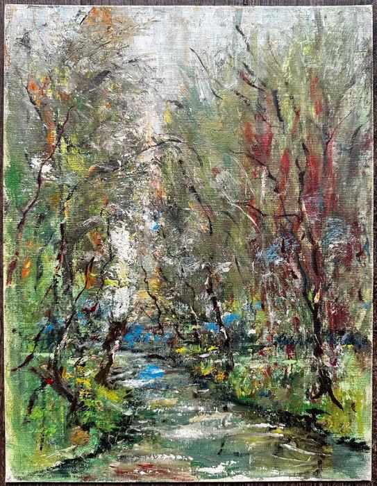 Charles Henri Verbrugghe (1877-1974) - Bord de rivière en, Antiek en Kunst, Kunst | Schilderijen | Klassiek