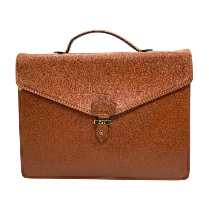 Yves Saint Laurent - Leather Business Briefcase Top Handle -, Handtassen en Accessoires, Tassen | Damestassen