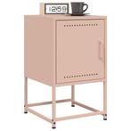 vidaXL Nachtkastjes 2 st 36x39x60,5 cm staal roze, Huis en Inrichting, Verzenden, Nieuw