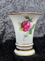 Fürstenberg – Vintage Porzellanvase Rote Rose mit Goldrand,, Antiek en Kunst