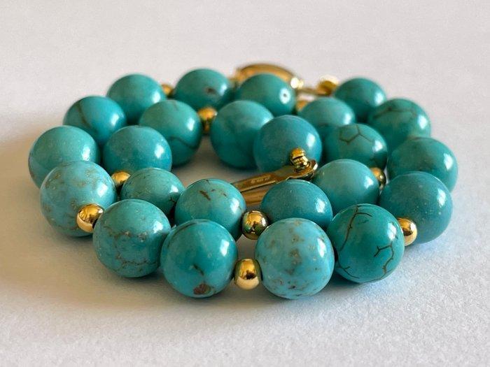 18 Kilates (750) Goud - Turkoois - Armband, Antiquités & Art, Art | Objets design