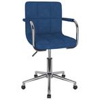 vidaXL Chaise pivotante de salle à manger Bleu Tissu, Maison & Meubles, Verzenden, Neuf