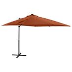 vidaXL Zweefparasol met paal en LED-verlichting 250 cm, Tuin en Terras, Verzenden, Nieuw