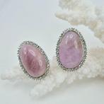 Zilver - Oorbellen - Kunzite natuurlijk, Antiek en Kunst