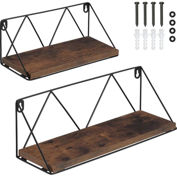 tectake 2 wandplanken Rockport - Industrieel hout donker, ru, Huis en Inrichting, Overige Huis en Inrichting, Verzenden