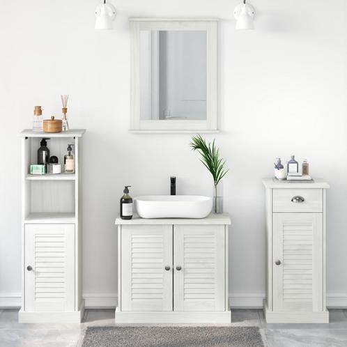vidaXL Badkamermeubel Set met lade met plank 3 pcs Antiekwit, Huis en Inrichting, Badkamer | Badkamermeubels, Nieuw, Verzenden