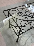 Table - Fer forgé, Verre - Table en verre avec base en fer