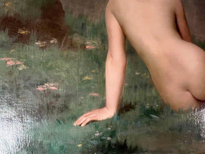 Léon Auguste César Hodebert (1852-1914) - La Nymphe de, Antiek en Kunst, Kunst | Schilderijen | Klassiek