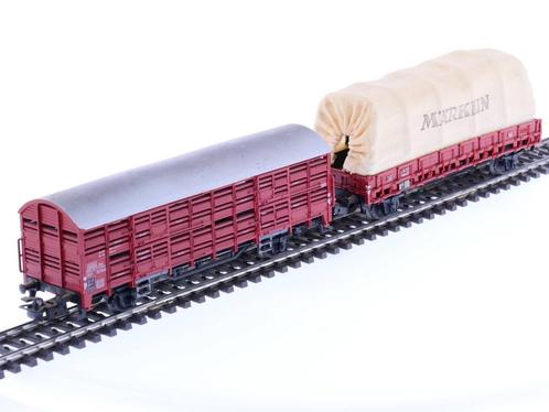 Schaal H0 Märklin 4475 4629 DB huifwagen en veewagen #1325, Hobby en Vrije tijd, Modeltreinen | H0, Overige typen, Gebruikt, Märklin