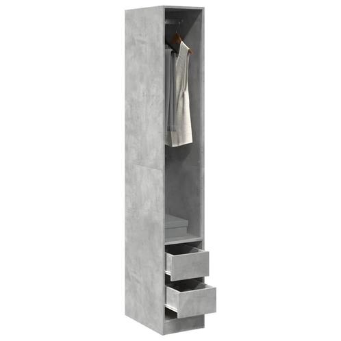 vidaXL Kledingkast 30x50x200 cm bewerkt hout betongrijs, Maison & Meubles, Armoires | Penderies & Garde-robes, Envoi