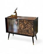 The Vintage Vibe - Buffet - Bois, Verre, Liège - Impression, Antiek en Kunst