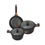 Dsp 3-delige Geharde Anti-aanbaklaag Pannenset Zwart, Ophalen of Verzenden, Nieuw