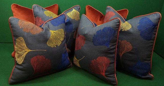 Kussenset met Ginkgo-stof, door Manufatti Toscani, vulling, Antiek en Kunst, Kunst | Designobjecten
