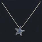 Halsketting - 18 karaat Witgoud - 1.24ct. tw. - Zaffiro Blu, Nieuw