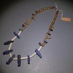 Oud-Egyptisch Faience, Glas Ketting met godenamuletten. 44, Verzamelen, Mineralen en Fossielen