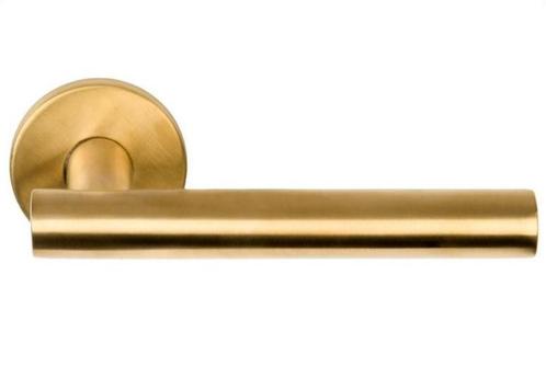 Deurklink Jolien op ronde rozet PVD mat goud, Doe-het-zelf en Bouw, Hang- en Sluitwerk, Klink of Kruk, Nieuw, Overige materialen