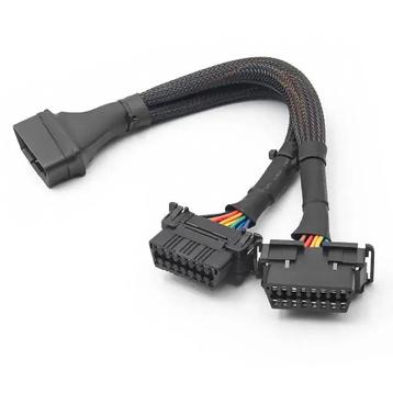 Universele 16-pins OBD2 Nylon Verleng- en Splitterkabel 2-De, Verzenden