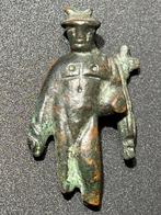 Oud-Romeins Brons Beeldje van Mercurius de Boodschapper,, Antiquités & Art